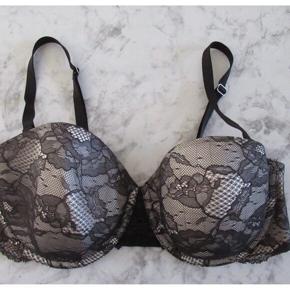 Victorias Secret Bra 36D Black Lace Biofit Multiway Convertible Underwire Padded - Picture 1 of 5